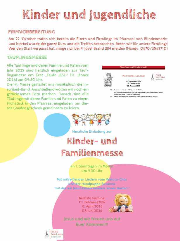 Einladungen für Kinder und Jugendliche